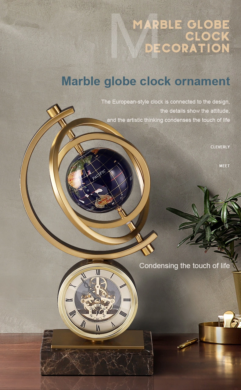 Nordic Creative Globe Graduation Gift Fashion Decoration Luxury Office Living Room Decor Clocks