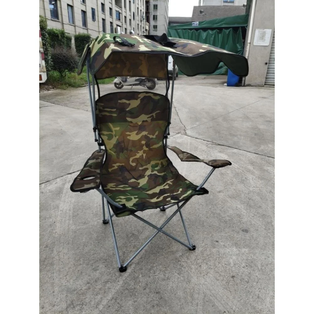 Portable Folding Beach Chair Fishing Stool with Lift and Umbrella Camping Accessories Furniture Outdoor Oxford Cloth Wyz20333