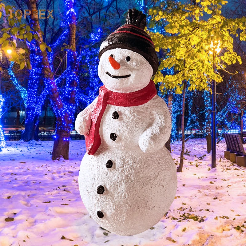 Xmas Christmas Decor Fiberglass Christmas Snowman, Resin Snowman for Holiday Decoration