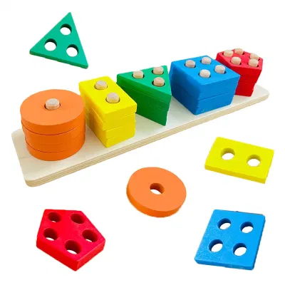 Regalo per l'outlet di fabbrica Puzzle impilabili in legno per l'ordinamento, giocattoli per neonati e bambini